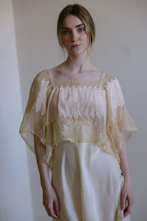 1930s Italian silk lace lingerie blouse