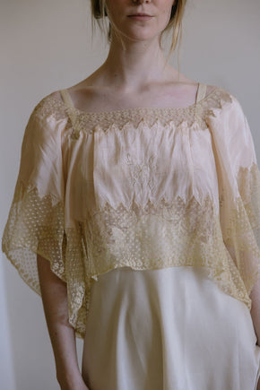 1930s Italian silk lace lingerie blouse