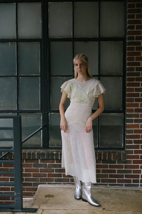 1930s green organza soutache dress
