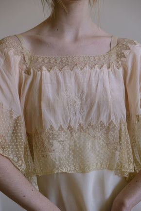 1930s Italian silk lace lingerie blouse