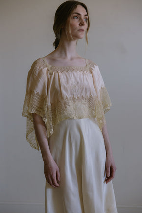 1930s Italian silk lace lingerie blouse