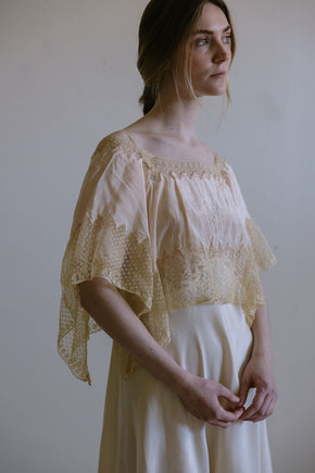 1930s Italian silk lace lingerie blouse