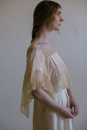 1930s Italian silk lace lingerie blouse