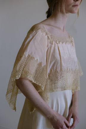 1930s Italian silk lace lingerie blouse