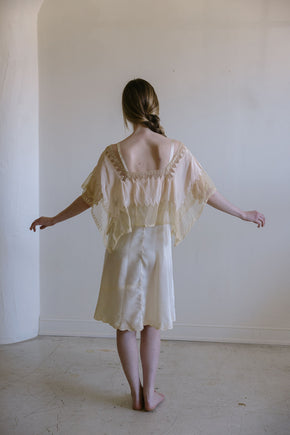 1930s Italian silk lace lingerie blouse