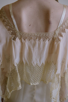 1930s Italian silk lace lingerie blouse