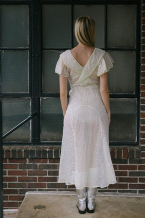 1930s green organza soutache dress