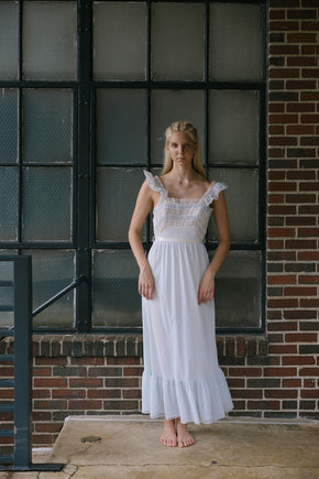 1950s powder blue lace nightgown