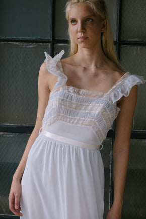 1950s powder blue lace nightgown