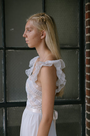 1950s powder blue lace nightgown