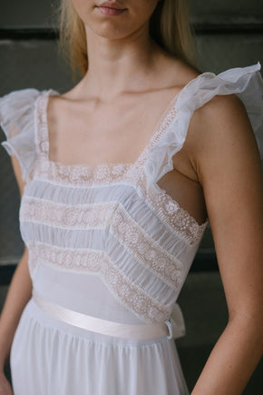 1950s powder blue lace nightgown