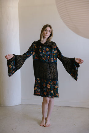 1920s silk lamé cocoon coat