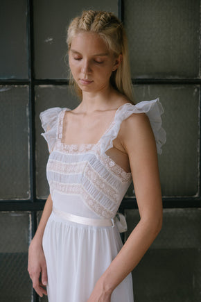 1950s powder blue lace nightgown