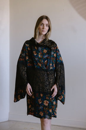 1920s silk lamé cocoon coat
