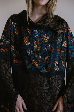 1920s silk lamé cocoon coat