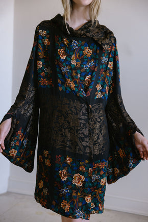 1920s silk lamé cocoon coat