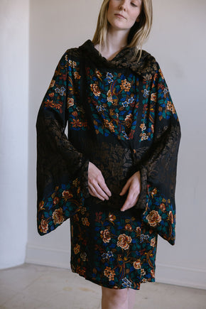 1920s silk lamé cocoon coat