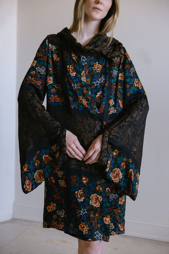 1920s silk lamé cocoon coat