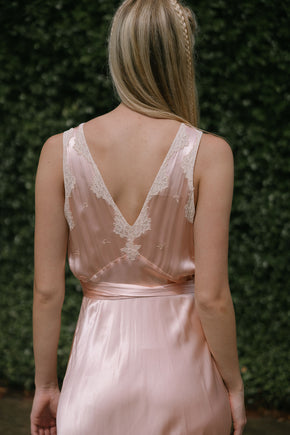 1930s liquid satin lace nightgown
