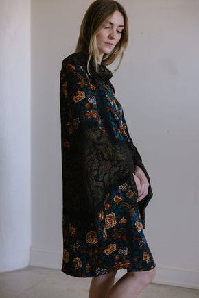 1920s silk lamé cocoon coat