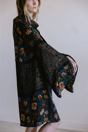 1920s silk lamé cocoon coat