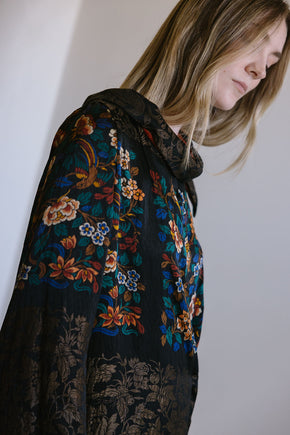 1920s silk lamé cocoon coat