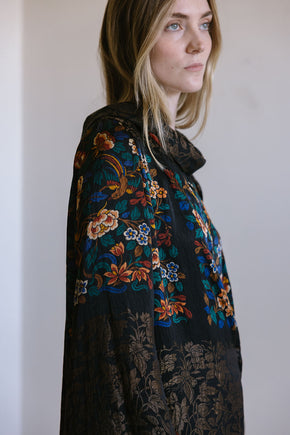 1920s silk lamé cocoon coat