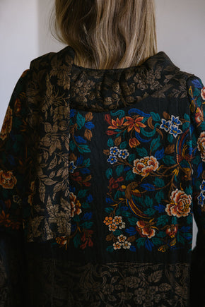 1920s silk lamé cocoon coat