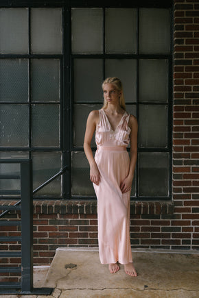 1930s liquid satin lace nightgown