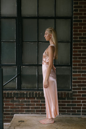 1930s liquid satin lace nightgown