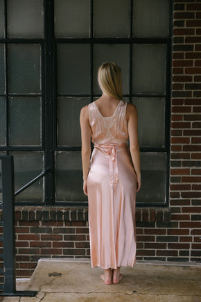 1930s liquid satin lace nightgown
