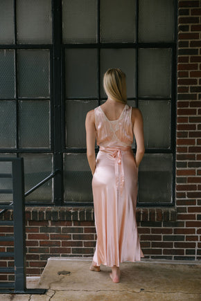 1930s liquid satin lace nightgown