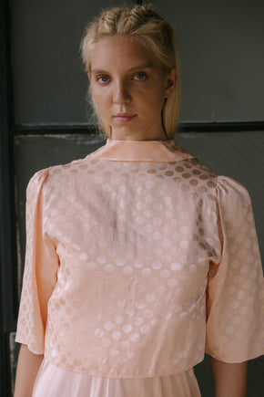 1930s damask polka dot bed jacket