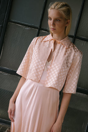 1930s damask polka dot bed jacket