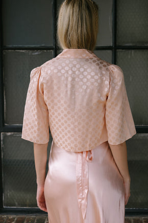 1930s damask polka dot bed jacket