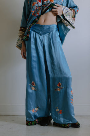 1920s blue chinese export PJ set