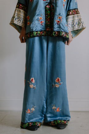 1920s blue chinese export PJ set