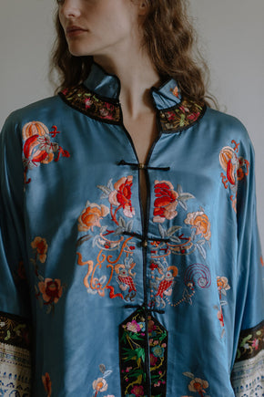 1920s blue chinese export PJ set