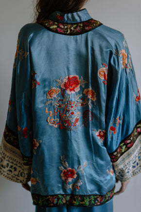 1920s blue chinese export PJ set