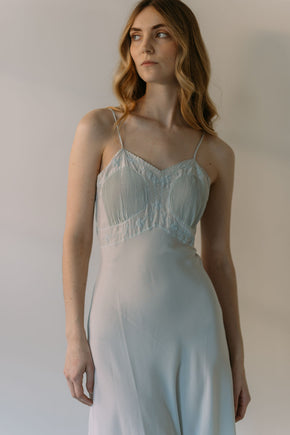 1930s French silk accordian pleated half slip