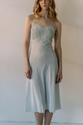 1930s French silk accordian pleated half slip