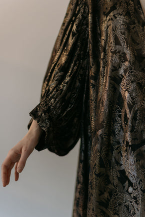1920s silk lamé evening cocoon coat