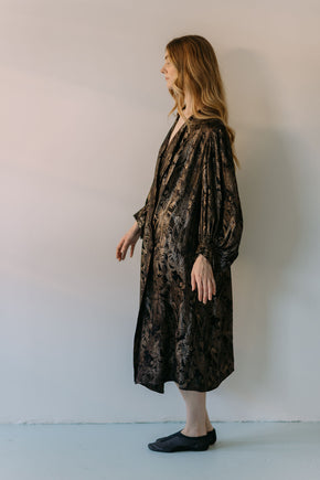 1920s silk lamé evening cocoon coat