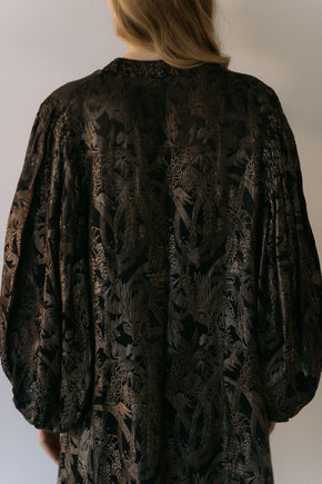1920s silk lamé evening cocoon coat