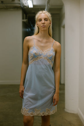 1950s deadstock blue lace lingerie set