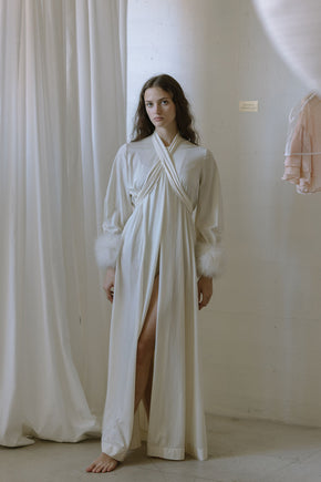1960s Lucie Ann Marabou robe