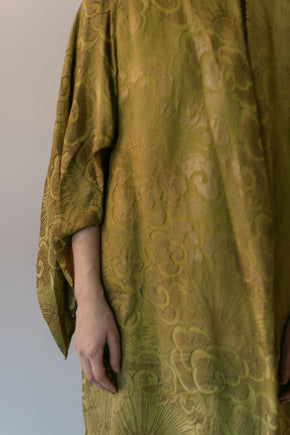 1920s French oriental Chartreuse lamé silk velvet coat