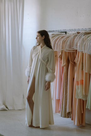 1960s Lucie Ann Marabou robe