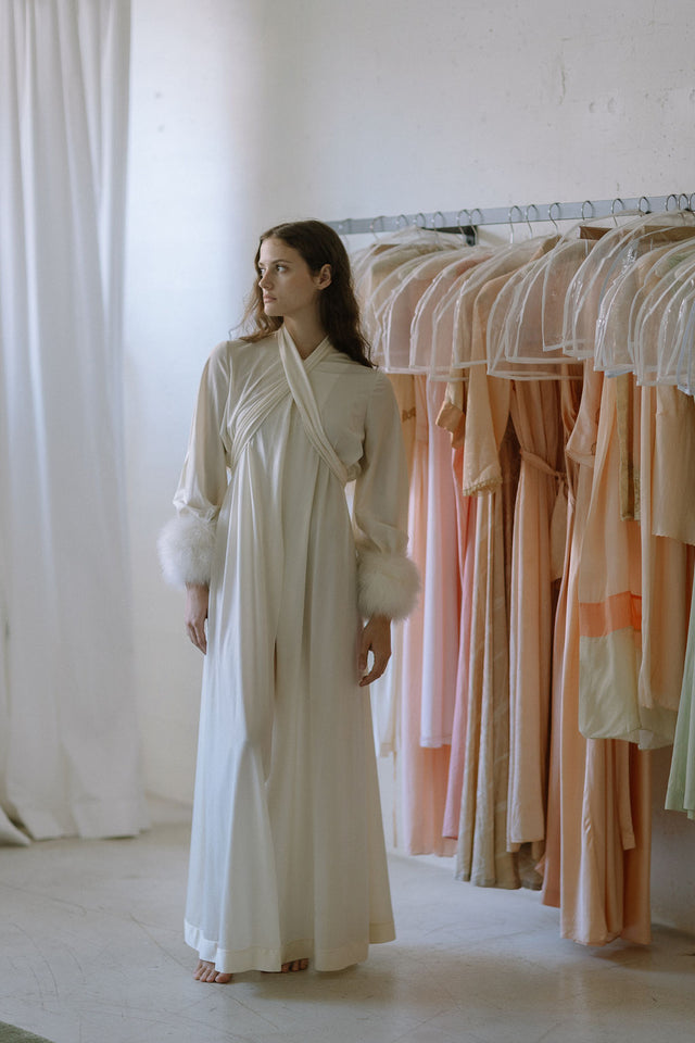 1960s Lucie Ann Marabou robe