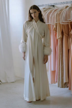1960s Lucie Ann Marabou robe